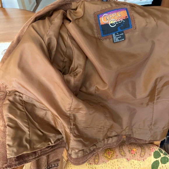 CRIPPLE CREEK Suede Fringe Jacket / Size 14 - Picture 5 of 9